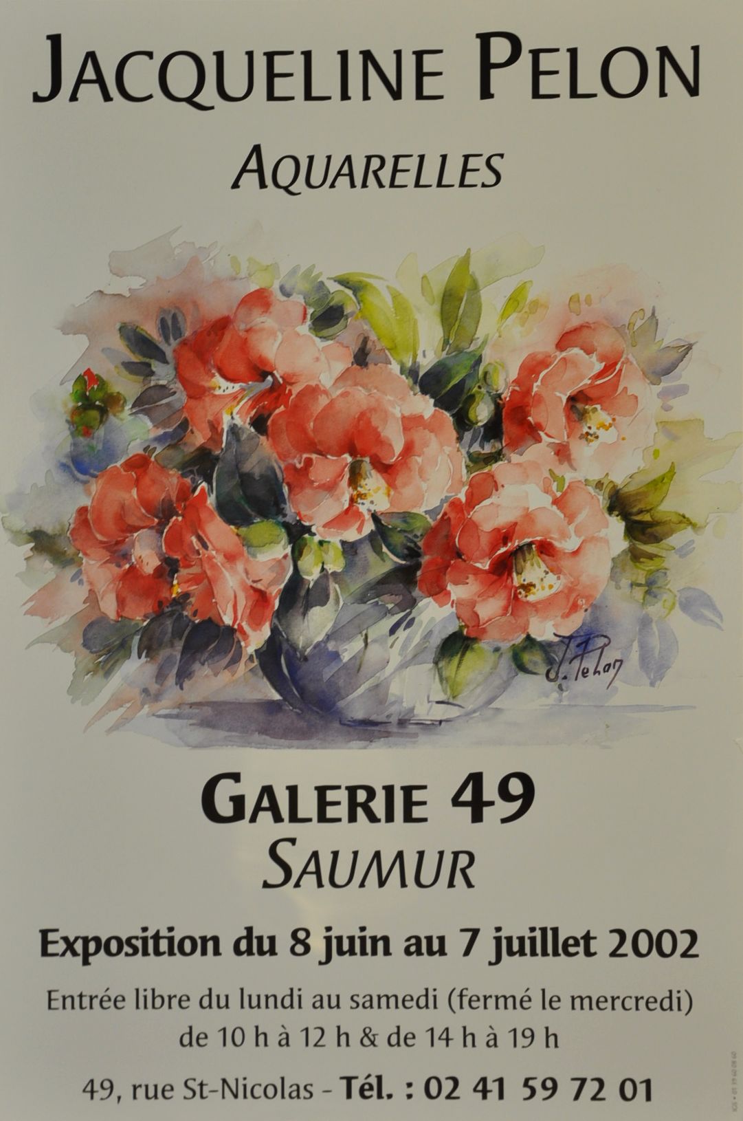 Exposition Aquarelles Jacqueline Pelon 2002 Galerie Toulouse Lauwers